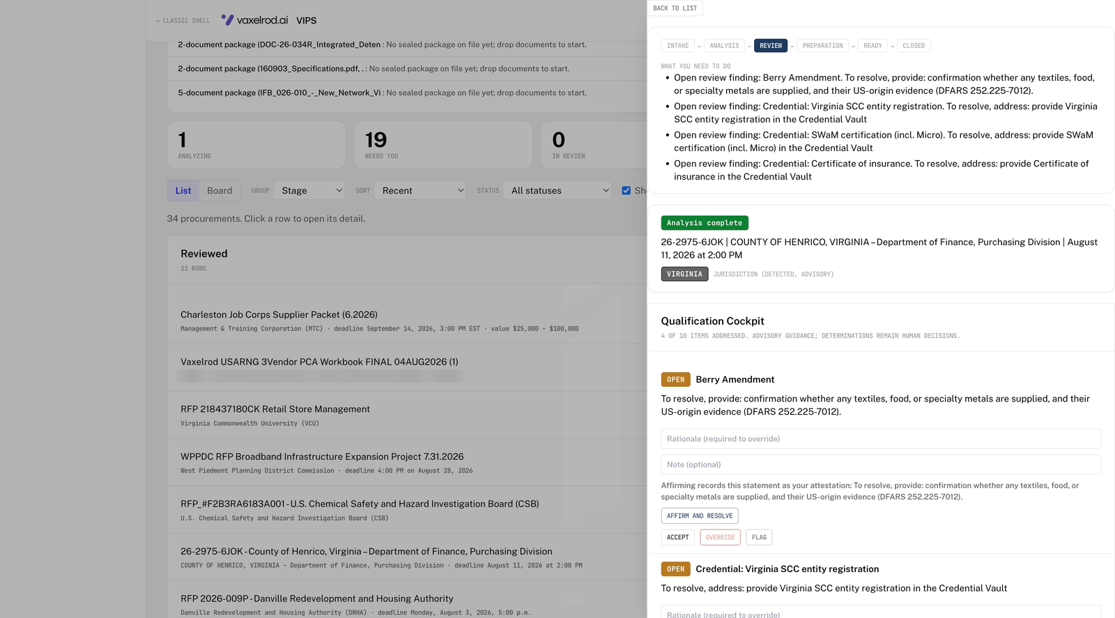VIPS state review with Virginia jurisdiction detected